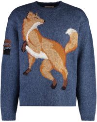 Maison Kitsuné - Wool-Blend Crew-Neck Sweater - Lyst