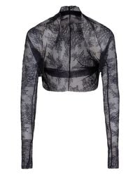 Alberta Ferretti - Long Sleeve Lace Top - Lyst