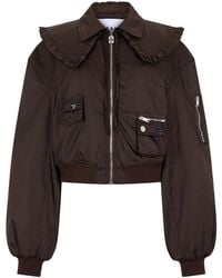 Ganni - Bomber Jacket Duchess Nylon Polyamide - Lyst