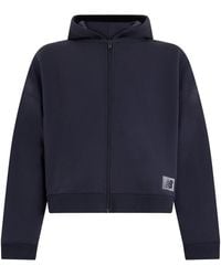 New Balance - Hooded Zip-Up Sweatshirt With High Collar - Lyst