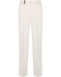 Peserico - Straight Cotton Elastic Pants - Lyst