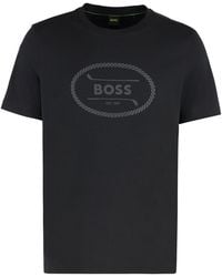 BOSS - T-shirt girocollo in cotone - Lyst