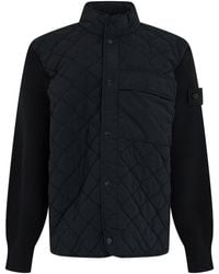 Stone Island - Quilted Jacket With High Collar - Lyst
