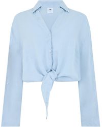Lois - Linen Crop Shirt - Lyst