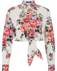 Dolce & Gabbana - Cotton Shirt With Bouquet Of Flowers Print - Lyst