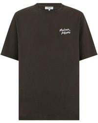 Maison Kitsuné - Cotton T-Shirt With Logo - Lyst