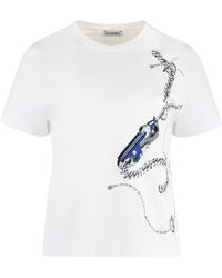 Burberry - T-shirt girocollo in cotone - Lyst