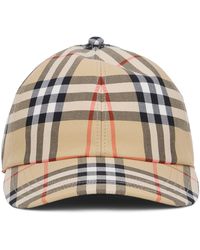 Burberry - Tartan Cap With Visor - Lyst