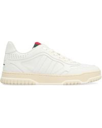 Gucci - Re-Web Leather Low-Top Sneakers - Lyst