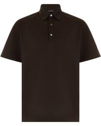 ZEGNA - Cotton Polo With Short Sleeves - Lyst