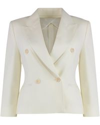 Max Mara - Blazer, Cropped Wool, Ivory Virgin Wool Blazers - Lyst