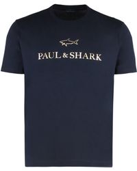Paul & Shark - T-shirt in jersey di cotone con stampa logo - Lyst