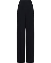 Emporio Armani - Wide-Leg Crepe Trousers - Lyst