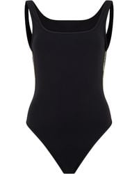 Burberry - Swimsuit With Checked Details - Lyst
