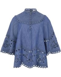 Zimmermann - Blouse With Wide Sleeves - Lyst