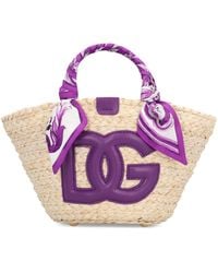 Dolce & Gabbana - Kendra Coffa Raffia Tote Bag - Lyst