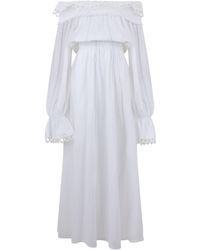 LES FILLES D'EVA - Long Off-The-Shoulder Cotton Dress - Lyst