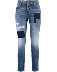 DSquared² - Cropped Distressed Denim Jeans For - Lyst