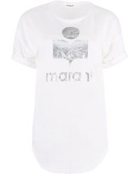 Isabel Marant - Linen Zewel T-Shirt With Logo - Lyst
