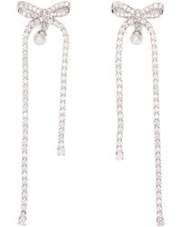 Self-Portrait - Bow Earrings With Crystal Drop - Lyst
