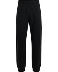 Stone Island - Soft Cotton Sports Pants With Elastic Waist And Ankle Cuffs - Lyst