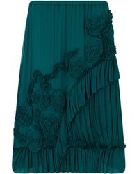 Dries Van Noten - Midi Pleated Skirt With Applications - Lyst