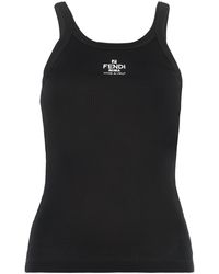Fendi - Sleeveless Top With Logo - Lyst