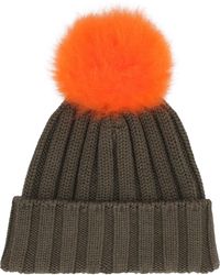 Woolrich - Knitted Wool Hat With Pom-pom - Lyst