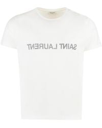 Saint Laurent - Reverse Logo T-Shirt - Lyst