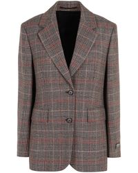 Prada - Giacca in Principe di Galles - Lyst