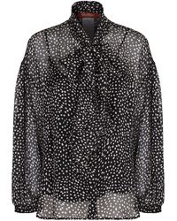 Max Mara - Silk Blouse With Polka Dots - Lyst