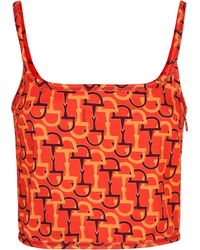 Gucci - Printed Silk Top - Lyst