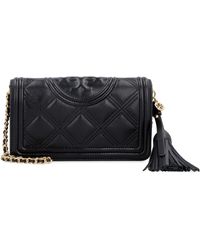 Tory Burch Fleming Quilted Leather Mini-bag - Black