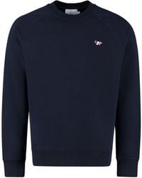 Maison Kitsuné - Cotton Crew-neck Sweatshirt With Logo - Lyst