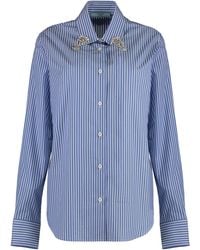 Prada - Camicia in cotone a righe - Lyst