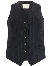 0205 Tagliatore - Tagliatore 0205 Virgin Wool Fitted Button-Front Vest With Pockets - Lyst