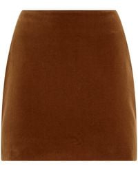 Blazé Milano - High-Waisted Velvet Mini Skirt - Lyst