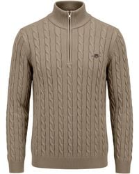 GANT - Sweater With Zip Collar - Lyst