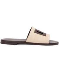 Dolce & Gabbana - Canvas Slippers With Logo - Lyst