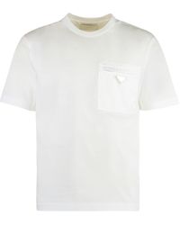 Prada - T-shirt girocollo in cotone - Lyst
