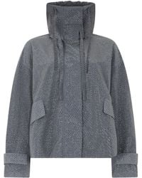 Pinko - Nylon Jacket With Rhinestones - Lyst