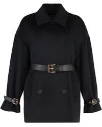 Max Mara - Cappotto doppiopetto Pausa in lana vergine - Lyst