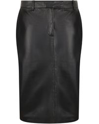 GIUSEPPE DI MORABITO - Leather Midi Skirt - Lyst