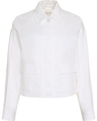 Max Mara Studio - Baffo Jacket In Cotton With Buttons - Lyst