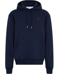 Ami Paris - Felpa in cotone con cappuccio - Lyst