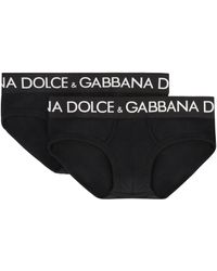 Dolce & Gabbana - Set da due slip Brando in cotone con banda elastica logata - Lyst