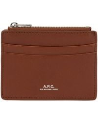 A.P.C. - Leather Card Holder Andre - Lyst