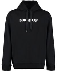 Burberry - Felpa in jersey di cotone con cappuccio e logo stampato Ansdell - Lyst
