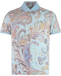 Etro - Short Sleeve Cotton Polo Shirt - Lyst