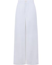 120% Lino - Loose Linen Trousers - Lyst